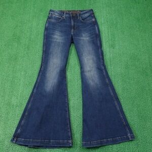 Wrangler Retro Jeans Womens 26x32 Blue High Rise Flare Medium Wash Stretch Denim